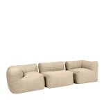 Pouf canap modulaire 2 angles 1 fauteuil int / ext en olfine beige