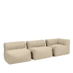 Pouf canap modulaire angle 3 pices int / ext en olfine beige