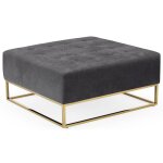 Pouf carr� hudson tissu gris fonc�