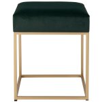 Pouf carré vert et métal doré Pouf carré vert et métal doré