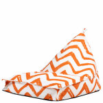 Pouf chauffeuse enfant intrieur extrieur  imprim zigzag orange