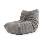 Pouf chauffeuse en tissu chenille garni de mousse extensible gris Pouf chauffeuse en tissu chenille garni de mousse extensible gris