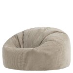 Pouf classique large xl velours ctel beige galet