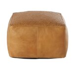 Pouf en cuir de buffle camel tressé Pouf en cuir de buffle camel tressé