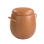 Pouf lgant en cuir de camel