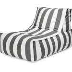Pouf d'extrieur ray anthracite et blanc 65x100x65 cm