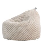 Pouf fausse fourrure ctele beige / naturel