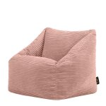 Pouf fauteuil enfant velours côtelé rose aube Pouf fauteuil enfant velours côtelé rose aube
