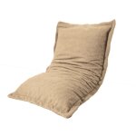 Pouf intrieur xl - housse sherpa (effet mouton) beige