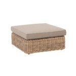 Pouf de jardin marron en rsine tresse l90 x p90 x h33 cm