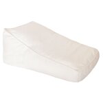 Pouf lounge bouclette blanc crme