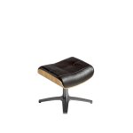 Pouf pivotant rembourré en cuir brun Pouf pivotant rembourré en cuir brun