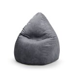 Pouf poire aspect cuir vielli gris 70x110 Pouf poire aspect cuir vielli gris 70x110