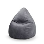 Pouf poire aspect cuir vielli gris 80x130 cm Pouf poire aspect cuir vielli gris 80x130 cm