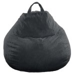 Pouf poire dhoussable velours ctel - 105x85 cm gris fonc