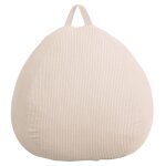 Pouf poire d�houssable velours c�tel� - 120x100 cm beige