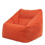 Pouf poire fauteuil velours ctel orange terracotta
