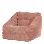 Pouf poire fauteuil velours c�tel� rose aube