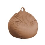 Pouf poire gant xxl tissu effet lin - 120x150 cm - marron