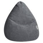 Pouf poire xxl d'intérieur velours ras anthracite 80x130 Pouf poire xxl d'intérieur velours ras anthracite 80x130