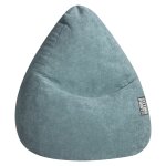 Pouf poire xxl d'intérieur velours ras bleu pétrole 80x130 Pouf poire xxl d'intérieur velours ras bleu pétrole 80x130