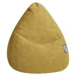 Pouf poire xxl d'intérieur velours ras moutarde 80x130 Pouf poire xxl d'intérieur velours ras moutarde 80x130
