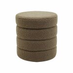 Pouf de rangement rond en tissu