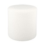 Pouf rond bouclettes blanches