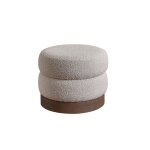 Pouf rond en mindi massif tissu bouclette 55 cm Pouf rond en mindi massif tissu bouclette 55 cm
