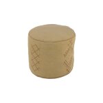 Pouf rond aux motifs brods en coton