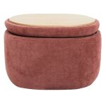 Pouf table basse avec rangement en tissu terracotta