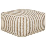 Pouf en tissu beige 60x30cm