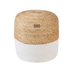 Pouf en tissu blanc 46x48cm Pouf en tissu blanc 46x48cm