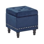 Pouf en tissu bleu 37x40cm Pouf en tissu bleu 37x40cm