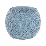 Pouf en tissu bleu 40x40cm
