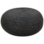 Pouf en tissu noir 50x20cm