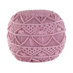 Pouf en tissu rose 40x40cm