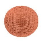 Pouf tricot rond rose poudr d40 cm