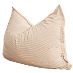 Pouf velours côtelé déhoussable blanc cassé 180 x 140 cm Pouf velours côtelé déhoussable blanc cassé 180 x 140 cm