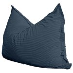 Pouf velours côtelé déhoussable bleu nuit 180 x 140 cm Pouf velours côtelé déhoussable bleu nuit 180 x 140 cm