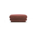 Pouf en velours cuir