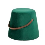 Pouf en velours vert avec corde