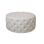 Pouffe fauteuil en lin beige antique �. 90 x ht. 40 cm