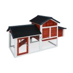 Poulailler en bois rouge galinette, 3 poules, cage  poule avec enclos