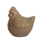 Poule en céramique émaillée marron 13 x 11 x 13. 5cm Poule en céramique émaillée marron 13 x 11 x 13. 5cm