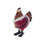 Poule pre nol rouge en rsine