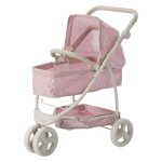 Poussette 2 - en - 1 pour poupe bb, 70cm, rose / gris