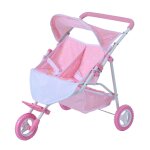 Poussette double jogging pour poupée, 49cm, rose Poussette double jogging pour poupée, 49cm, rose