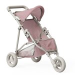 Poussette jogging pour poupe, 54cm, rose / gris