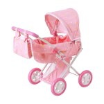 Poussette jogging pour poupe, 68cm, rose / blanc
